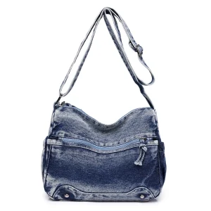 washed denim shoulder bags women small canvas messenger bags girls fashion cloth satchels young girl book bags crossbody bags